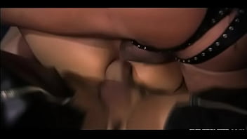 Big boobed angel dark in threeway sucking dicks for double facials