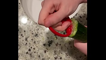 Stupid man fucks zucchini