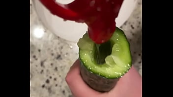 Stupid man fucks zucchini