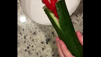 Stupid man fucks zucchini