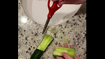 Stupid man fucks zucchini