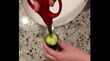 Stupid man fucks zucchini