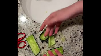 Stupid man fucks zucchini