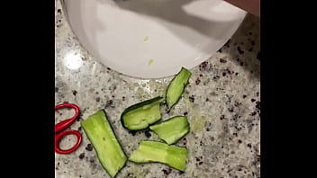Stupid man fucks zucchini