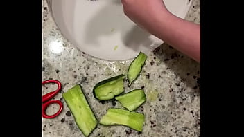 Stupid man fucks zucchini