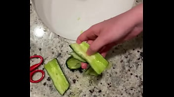 Stupid man fucks zucchini