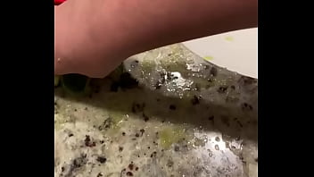 Stupid man fucks zucchini