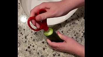 Stupid man fucks zucchini