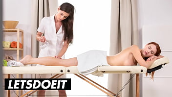 Lesbian friends caprice and charlie red comfort each other with hot massage letsdoeit