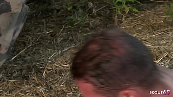 Slim teen honey demon with perfect body seduce to first time hard outdoor anal sex by big dick worker