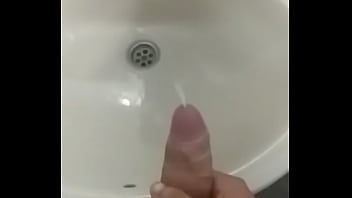 Cumshot in the bathroom