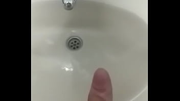 Cumshot in the bathroom