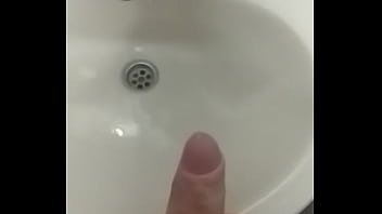 Cumshot in the bathroom