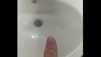 Cumshot in the bathroom