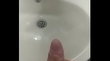 Cumshot in the bathroom