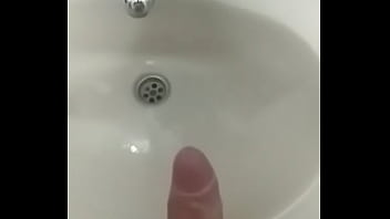 Cumshot in the bathroom