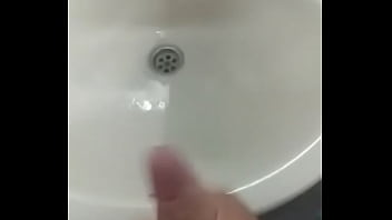 Cumshot in the bathroom