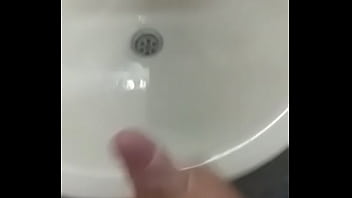 Cumshot in the bathroom