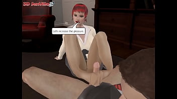 Secretary nylon footjob