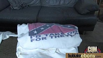 Ebony girl gang banged and covered in cum 8