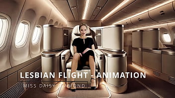 Pussy masturbation with the flight attendant in 1st class animation clone