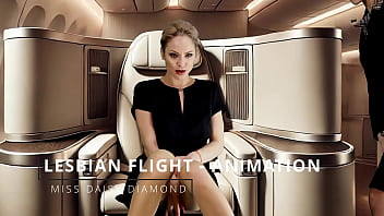 Pussy masturbation with the flight attendant in 1st class animation clone