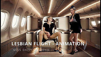 Pussy masturbation with the flight attendant in 1st class animation clone