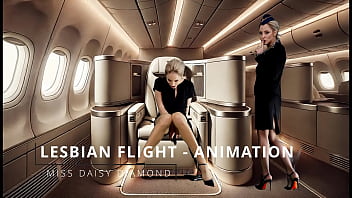Pussy masturbation with the flight attendant in 1st class animation clone