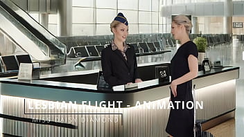 Pussy masturbation with the flight attendant in 1st class animation clone