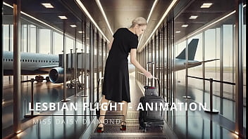 Pussy masturbation with the flight attendant in 1st class animation clone