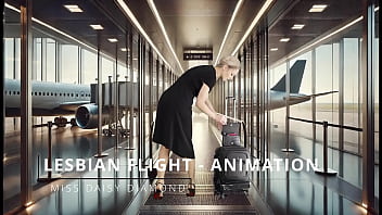 Pussy masturbation with the flight attendant in 1st class animation clone