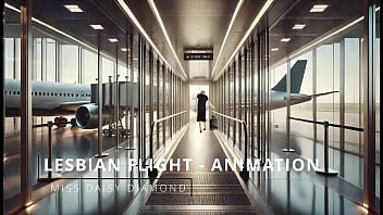 Pussy masturbation with the flight attendant in 1st class animation clone