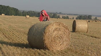 Bikini hay rolls and field