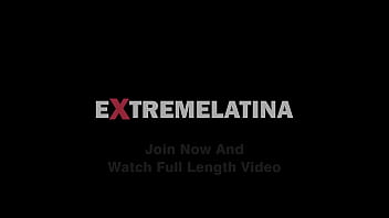 Loose asshole skinny latina playing with milk enema and self anal fisting