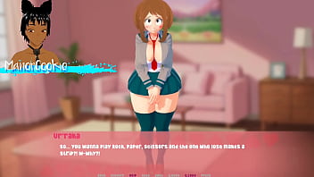 Rock paper scissors we are playing strip rock paper scissors with ochaco uraraka and we can have fun when she is naked