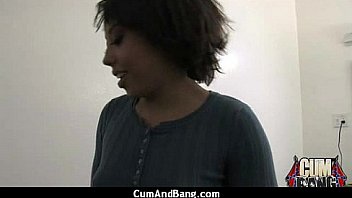 Ebony babe sucks group of white guys 7