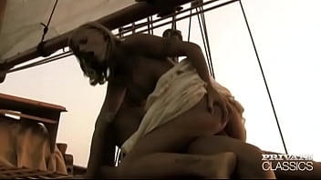 Chrystal enjoys anal sex in a pirate ship