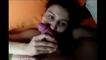 Blowjob by a sexy black haired amateur teen