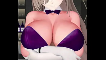 Asuna ichinose hentai boob job blue archive playboy dark purple clothes clip
