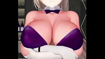 Asuna ichinose hentai boob job blue archive playboy dark purple clothes clip