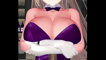 Asuna ichinose hentai boob job blue archive playboy dark purple clothes clip