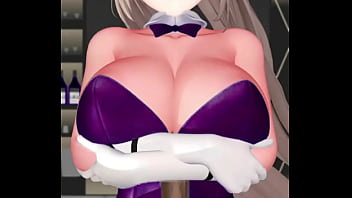 Asuna ichinose hentai boob job blue archive playboy dark purple clothes clip