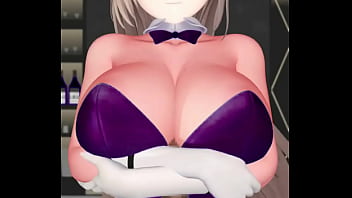 Asuna ichinose hentai boob job blue archive playboy dark purple clothes clip