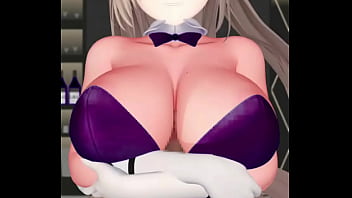 Asuna ichinose hentai boob job blue archive playboy dark purple clothes clip