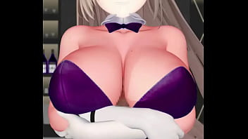 Asuna ichinose hentai boob job blue archive playboy dark purple clothes clip