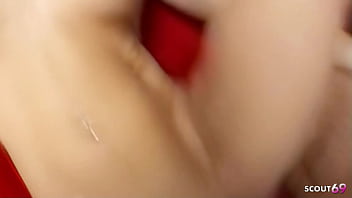 Slim fit small tits teen in high heels pick up for first time mmf 3some casting fuck by two older guys