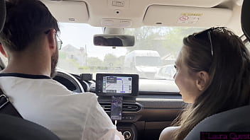 Beach trip ended up swallowing cum in the car