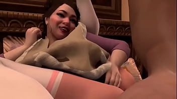 Hot busty asian maid gives young master a blowjob and fuck