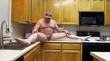 Naked and hard at home