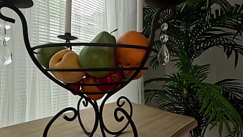 Fruits fisted as a hot dildo to orgasm